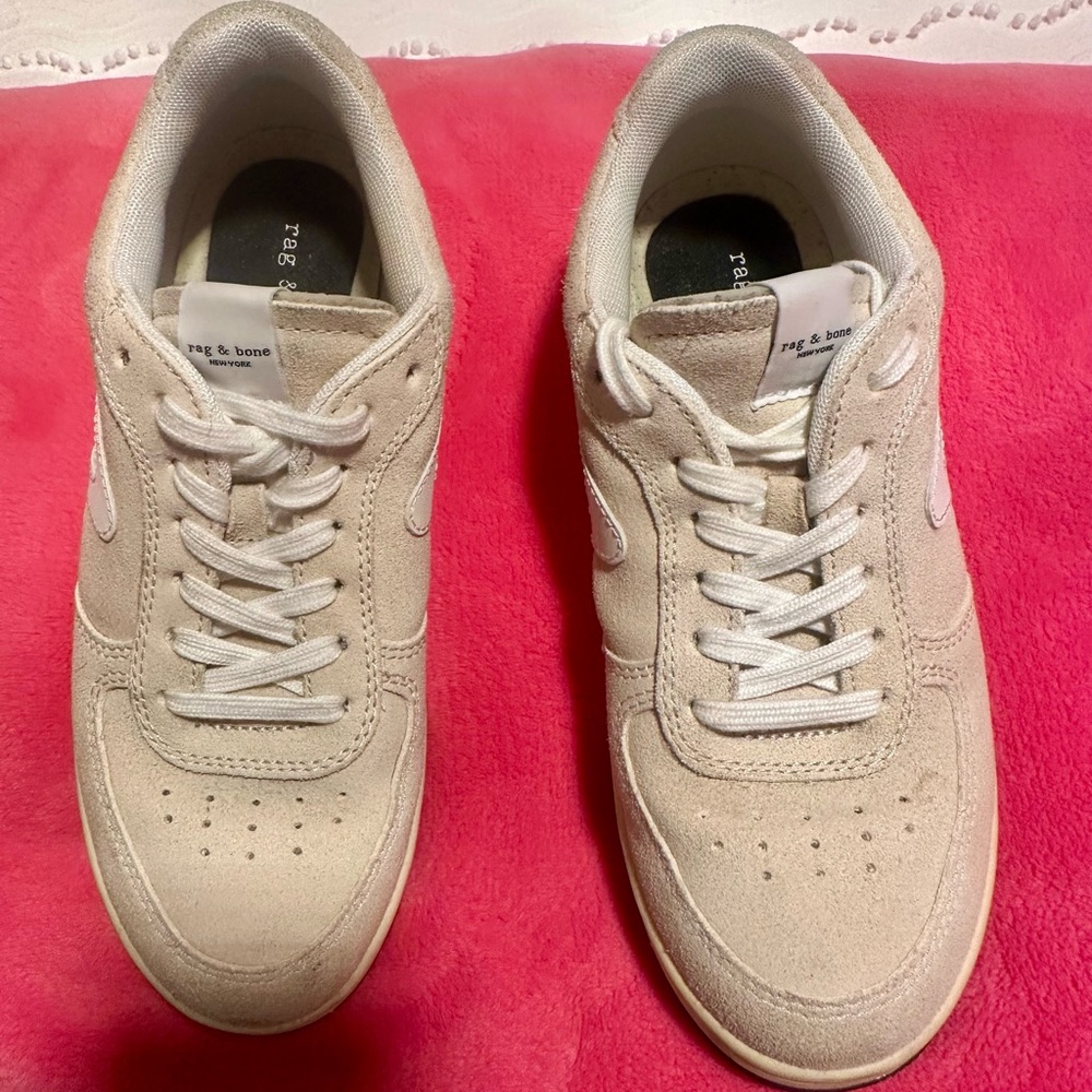 Rag & Bone Cream Sneakers Classic Low-Top Design Size 37